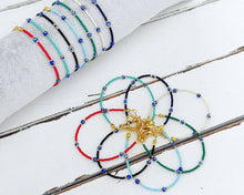 Load image into Gallery viewer, Evil Eye Minimal Seed Beads Bracelet: White