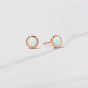 Large Opal Studs: Gold