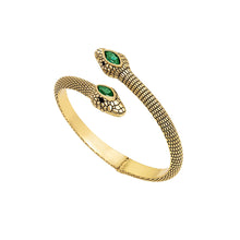 Load image into Gallery viewer, Twin Snake Cuff Bracelet: Rhodium Plated