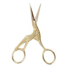 Load image into Gallery viewer, Gold-Tone or Silver Crane Scissors 3.5": Gold