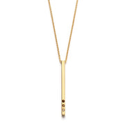 Gold Bar with Ombre Crystal Necklace: Earth