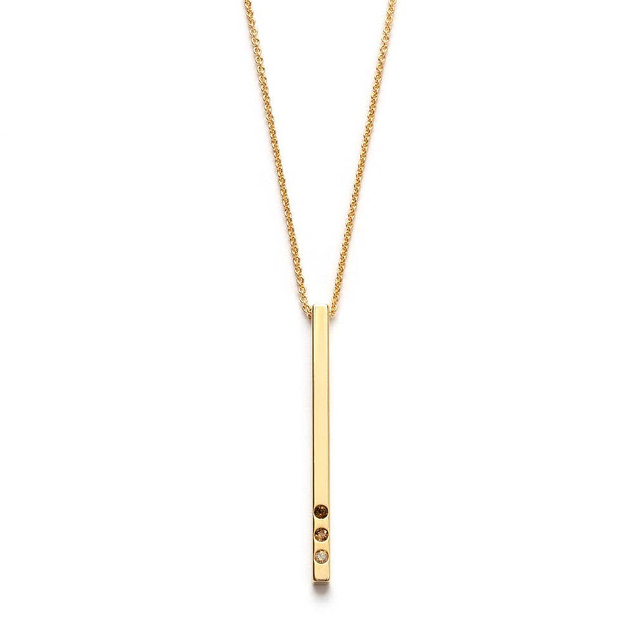 Gold Bar with Ombre Crystal Necklace: Earth