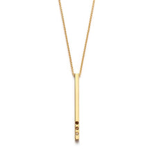 Load image into Gallery viewer, Gold Bar with Ombre Crystal Necklace: Earth