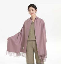 Load image into Gallery viewer, Cozy Woven Cashmere Wrap Shawl Scarf Throw: Cream