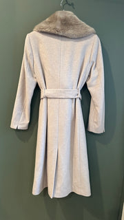 Faiza -Reiss Oat Color Wool Overcoat, 34" Bust