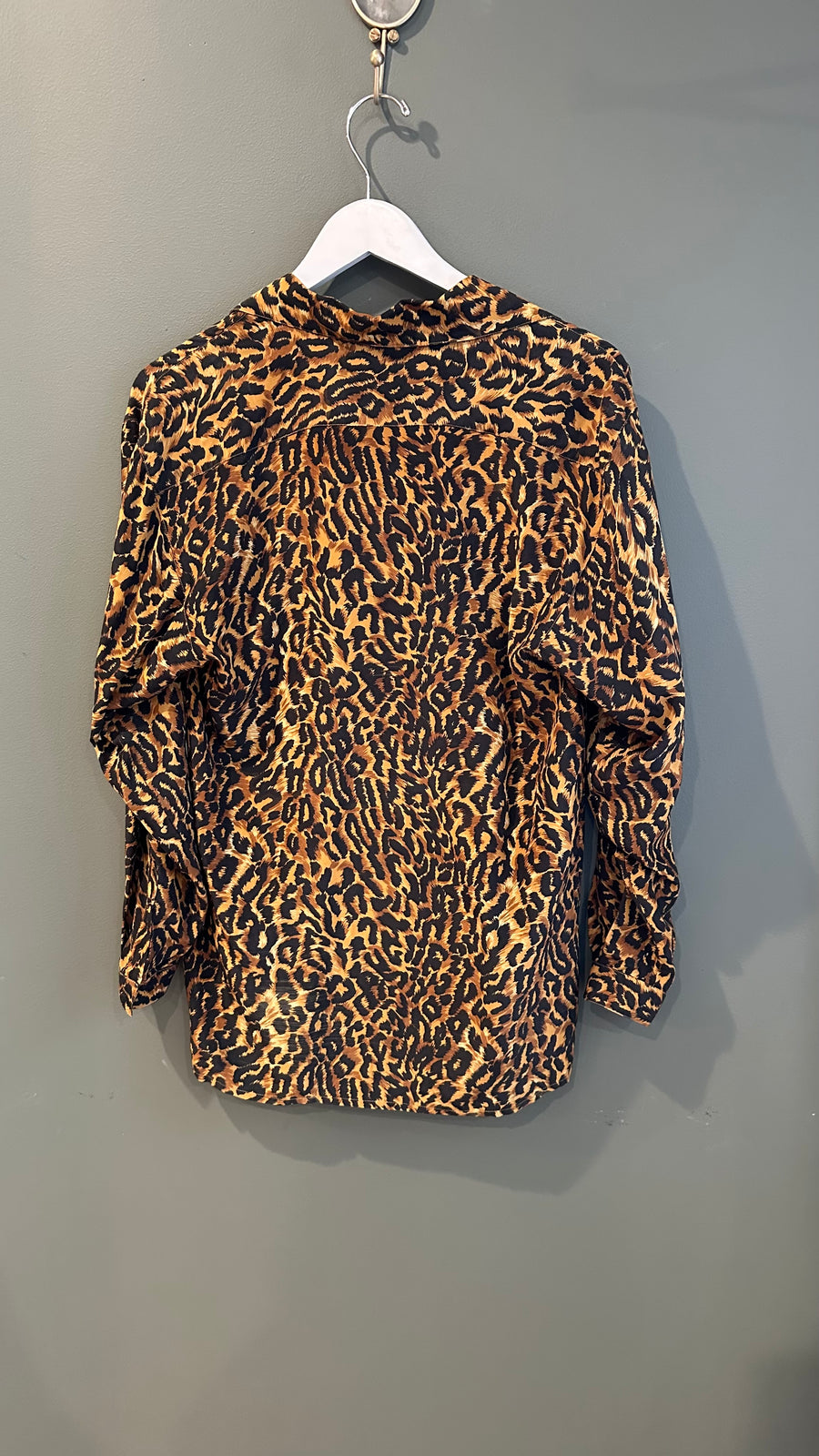 Silk Cheetah Print Top, 1990s, 38” Bust as is