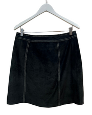 Black Suede Skirt, 1990s, 32” Waist
