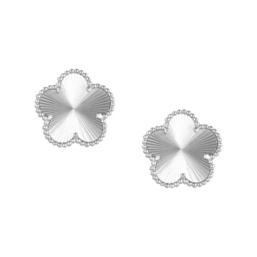 Adeline Clover Stud Earring Gold: Silver