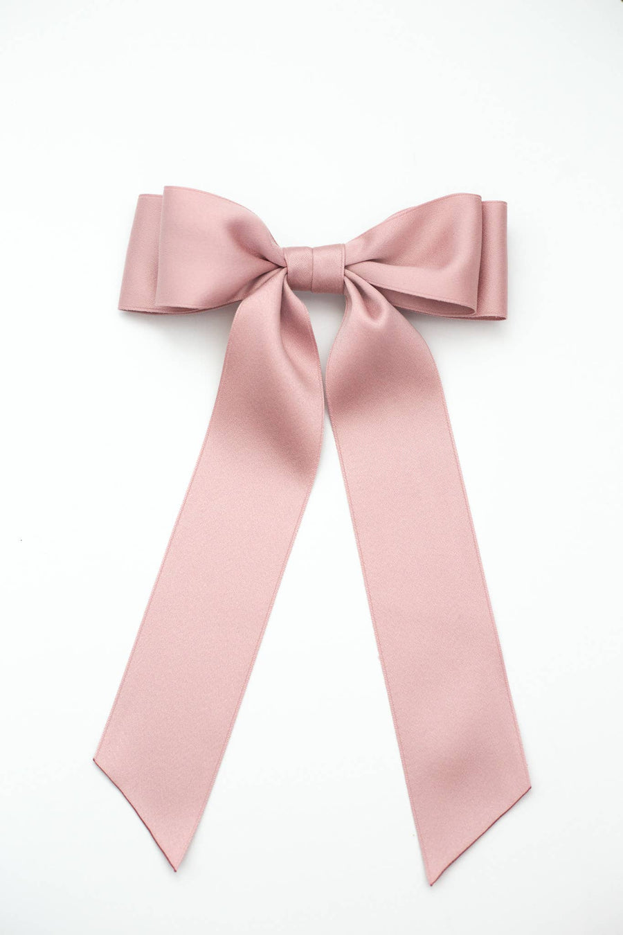 Oversized Matte Satin Hair Bow Barrette | Stella Bow OS: Hazelnut