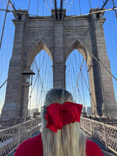Load image into Gallery viewer, Handmade Satin Bow Hair Clip | Holiday Accessories: Red