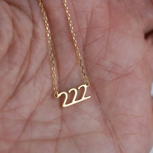 Load image into Gallery viewer, Ready to Ship Angel Number Necklace: 222 / Gold
