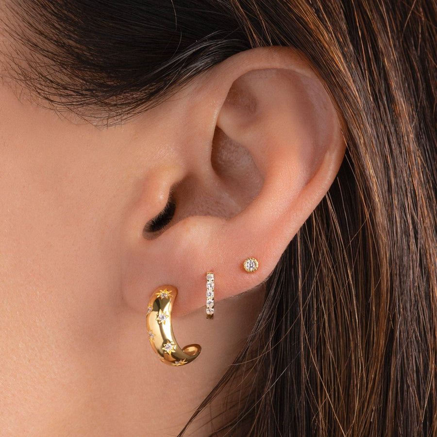 Starburst Dome Hoops: Silver