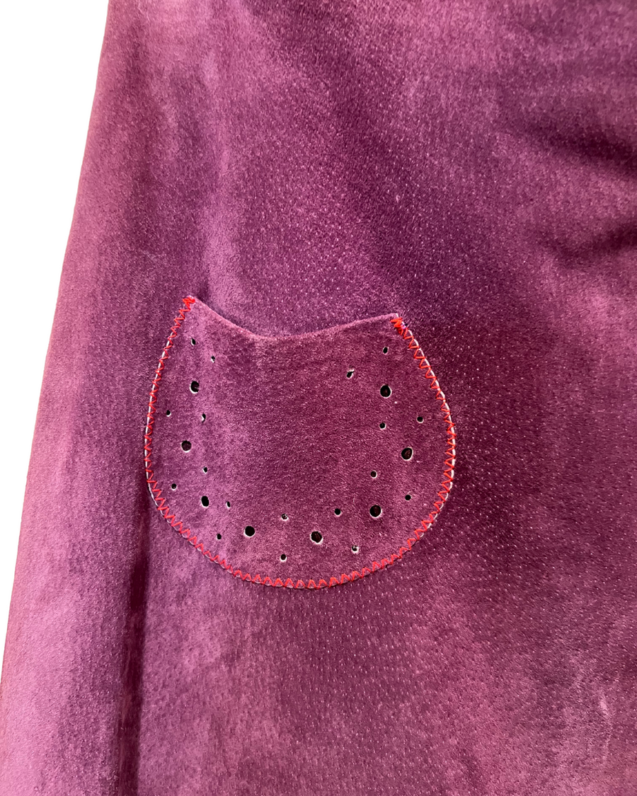 Purple Suede Skirt, 1970s, 28” Waist, As Is