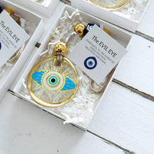 Load image into Gallery viewer, Evil Eye Wall Hanging, Gold Evil Eye Wall Decor, Protection: Style 1
