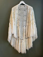 Hand-Crocheted Shawl, 1960's, One Size