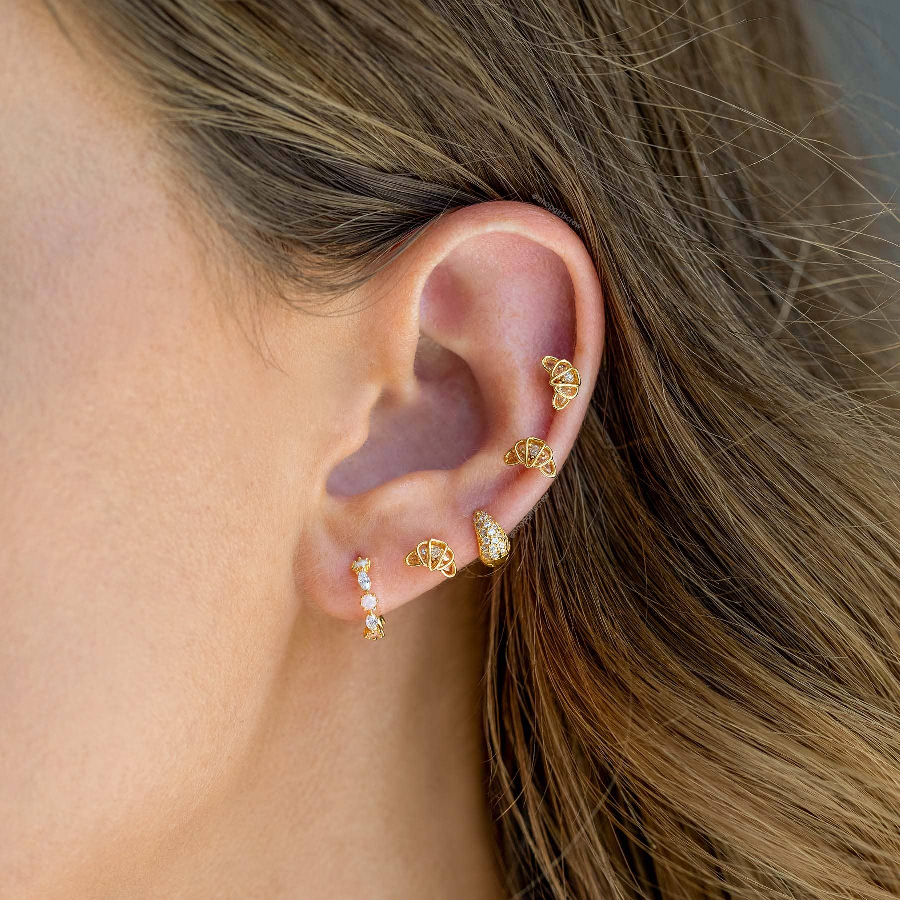 Croissant Studs: Gold