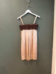 Brown Satin Mini Dress, 2000’s, 32” bust
