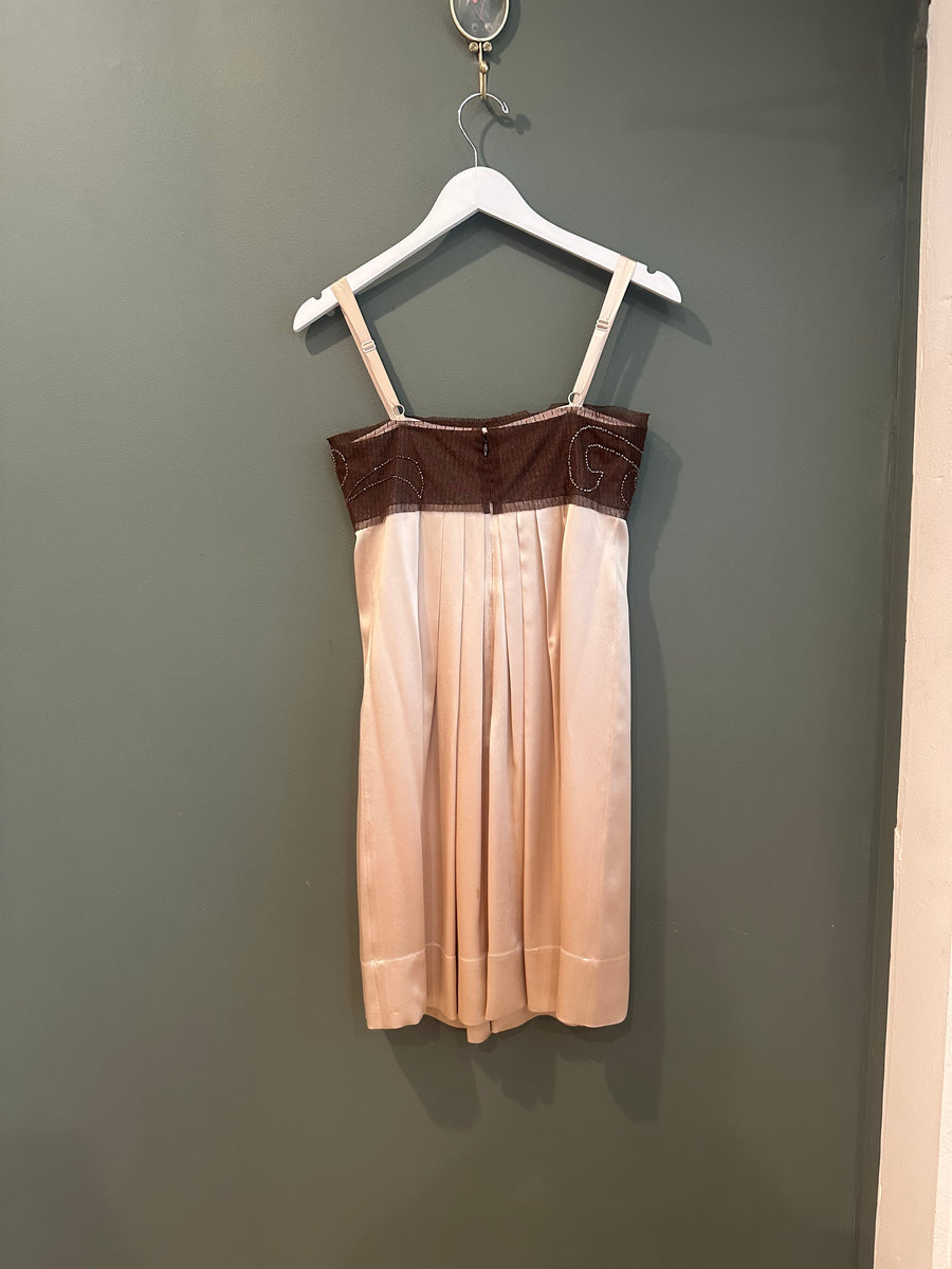 Brown Satin Mini Dress, 2000’s, 32” bust