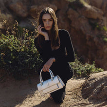 Load image into Gallery viewer, Carol Black Recycled Vegan Top Handle Bag
