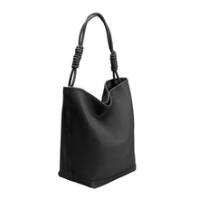 Load image into Gallery viewer, Adeline Black Recycled Vegan Tote Bag