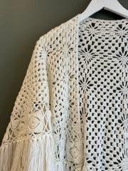 Hand-Crocheted Shawl, 1960's, One Size