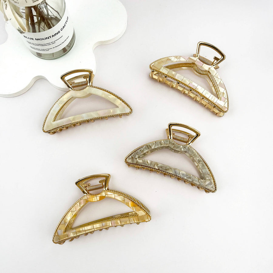 Minimalist Elegant Alloy & Acetate Hair Claw Clip ✨: C
