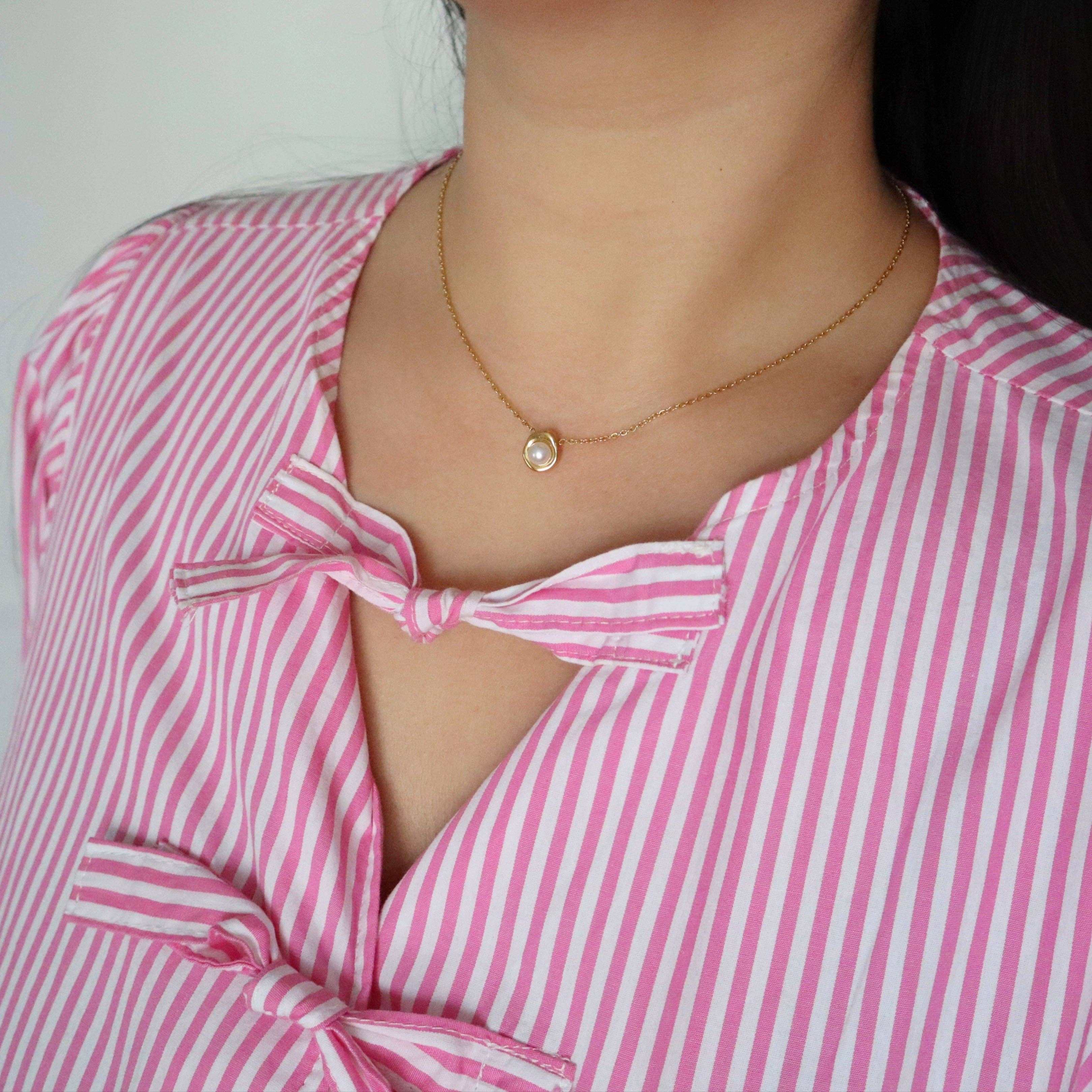 Margaret Pearl Necklace | Dainty Everyday Gold Necklace