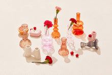 Load image into Gallery viewer, Retro Wavy Glass Candle Holder- 7 x3.5 Inches_Pink