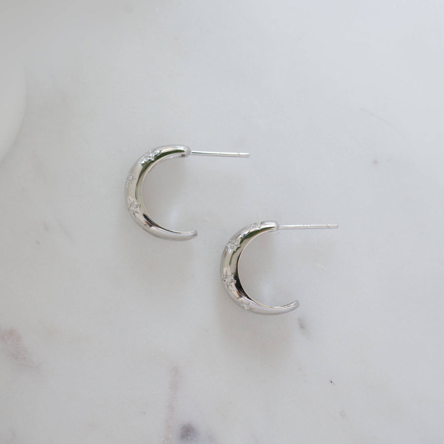 Starburst Dome Hoops: Silver