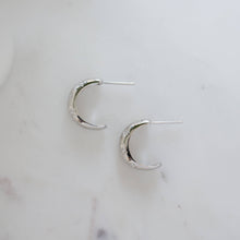 Load image into Gallery viewer, Starburst Dome Hoops: Silver
