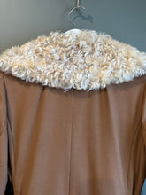 Load image into Gallery viewer, Janet - 1970's Brown Trench w/ Lamb trim &amp; MK belt, 38" Bust, As is