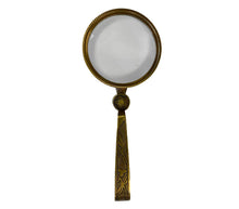 Load image into Gallery viewer, 4-3/4" Antiqued Brass Magnifying Glass with Folding Handle