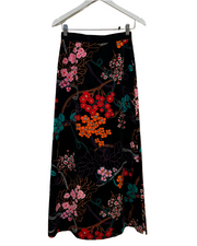 Black Floral Velvet Skirt, 1960’s, 26” Waist