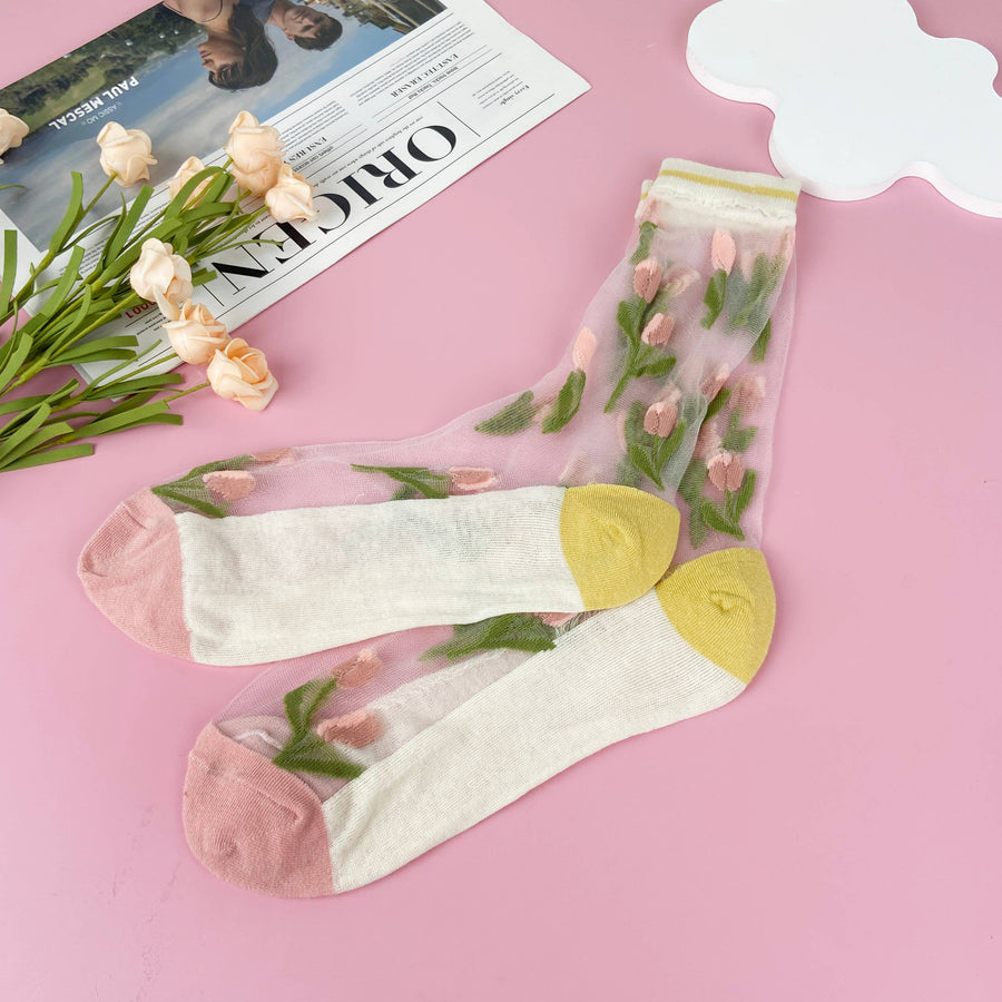 Tulip mid-calf summer stockings: A