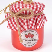 Glass Strawberry Jam Ornament