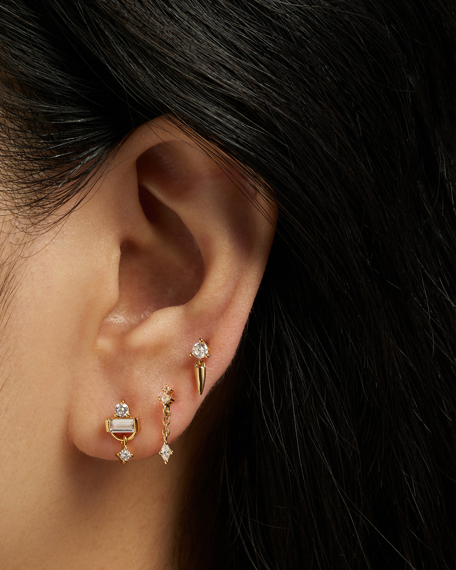 Henley Studs: White topaz / Pair