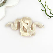 Two-color Snake Hair Clip, Acetate Animal Claw Clip: White