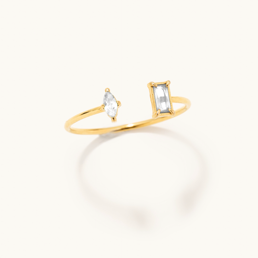 Rosie Dainty Crystal Adjustable Ring: 6/7