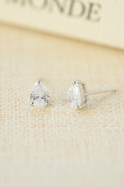 5x7mm Pear Studs: Silver