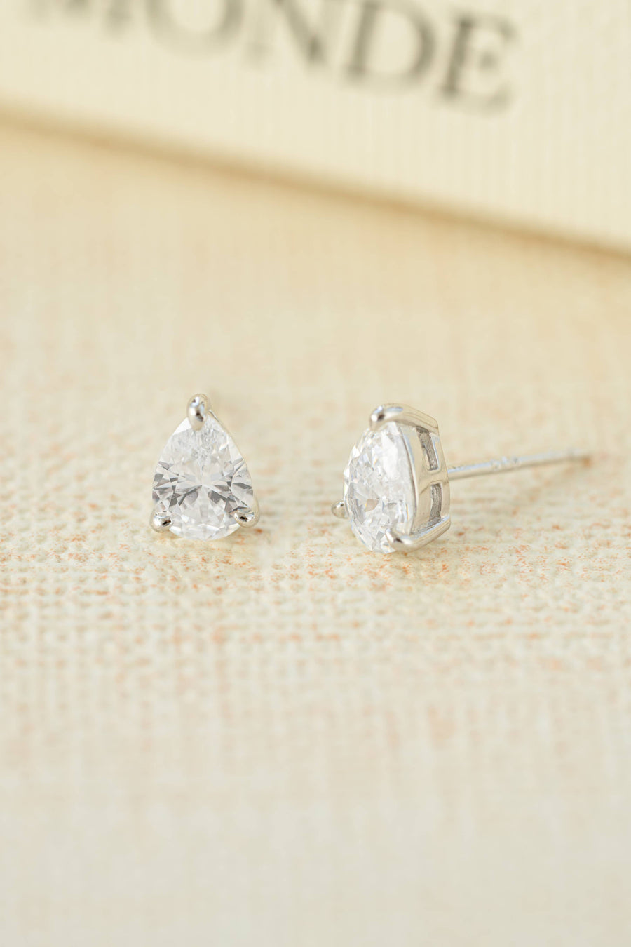 5x7mm Pear Studs: Silver