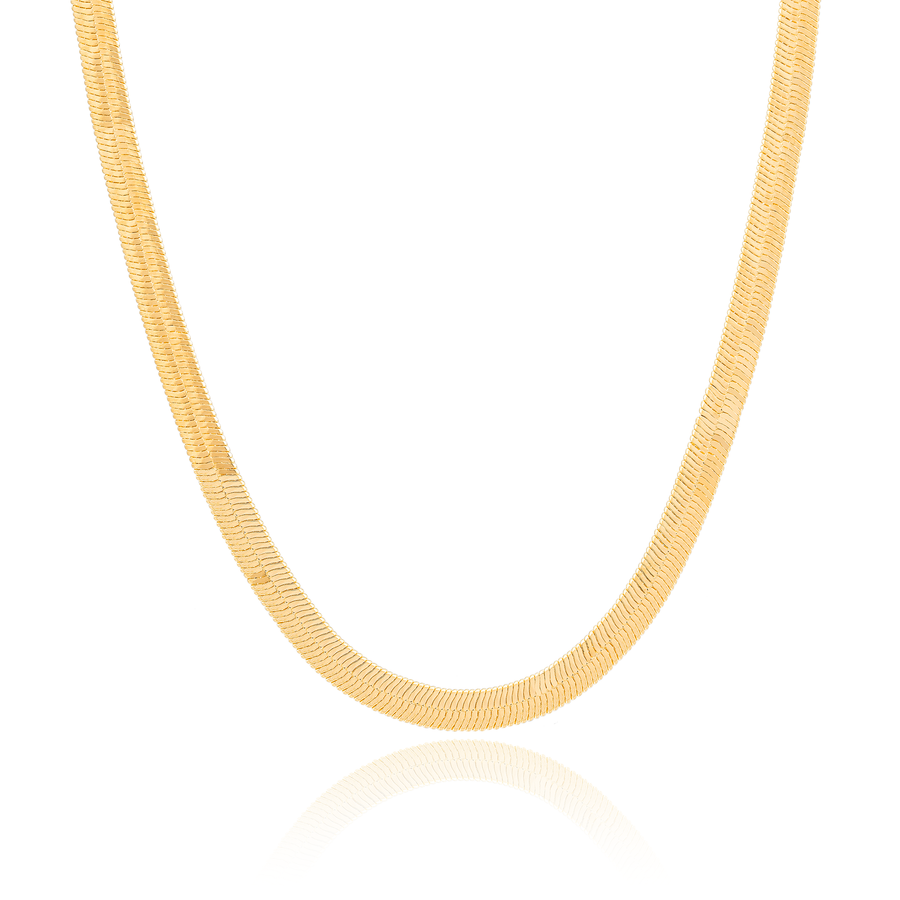 Natalia Herringbone Necklace: Gold