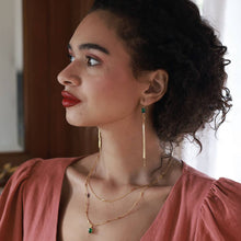 Load image into Gallery viewer, Emerald Duster Holiday Earrings