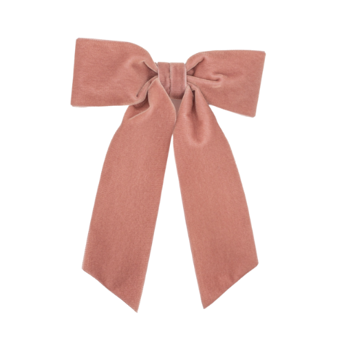 Large Velvet Hair Bow Barrette for Women | Bailee Bow: Navy