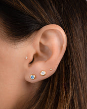 Load image into Gallery viewer, Aquamarine Bezel Dome Studs: Gold