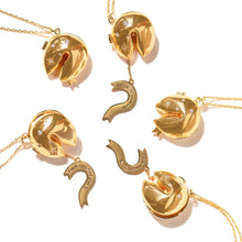 Load image into Gallery viewer, Fortune Cookie Locket Necklace: Gold