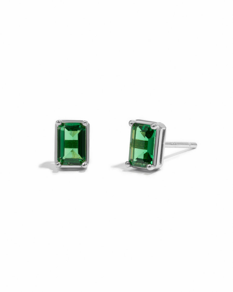 Emerald Studs: Gold