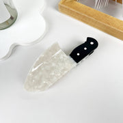 Funy Knife Hair Claw Clip: White