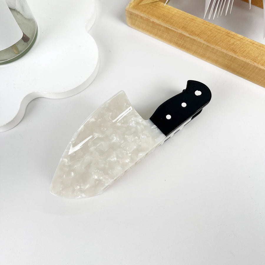 Funy Knife Hair Claw Clip: White