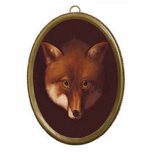 Load image into Gallery viewer, 6-1/4" Fox Head Print in Beaded Brass Frame
