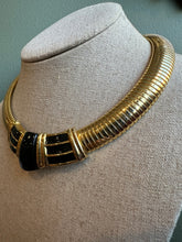 Load image into Gallery viewer, Gold and Black Art Deco choker